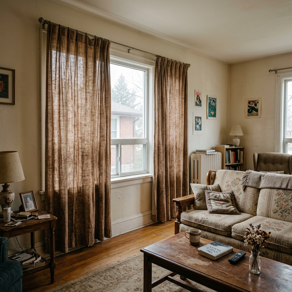 Living room before shutters